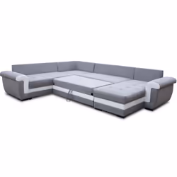 Best Mobilier Henry Canapé d'angle 7 siège(s) Noir, Gris