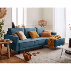 Best Mobilier Charlie, Bleu, Velours, Métal, 2150 mm, 1460 mm, 900 mm