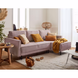 Best Mobilier Charlie, Rose, Velours, Métal, 2150 mm, 1460 mm, 900 mm