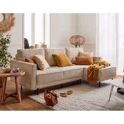 Best Mobilier Charlie, Beige, Velours, Métal, 2150 mm, 1460 mm, 900 mm