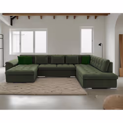 Best Mobilier Chuck, Bleu, Tissu, Velours, Bois, Plastique, 3500 mm