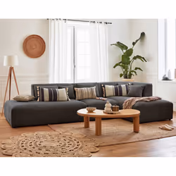 Best Mobilier Victoire, Gris, Velours, Bois, Plastique, 3520 mm, 1680 mm