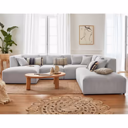 Best Mobilier Victoire Canapé d'angle 7 siège(s) Gris
