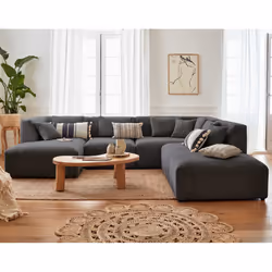 Best Mobilier Victoire Canapé d'angle 7 siège(s) Gris