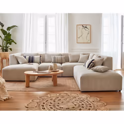 Best Mobilier Victoire Canapé d'angle 7 siège(s) Beige
