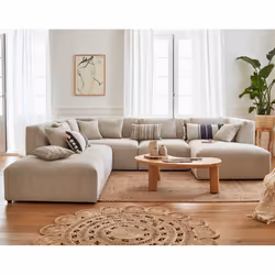Best Mobilier Victoire Canapé d'angle 7 siège(s) Beige