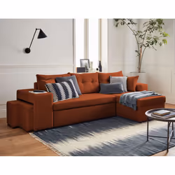 Best Mobilier California, Couleur rouille, Velours, Plastique, 2460 mm, 1450 mm, 850 mm