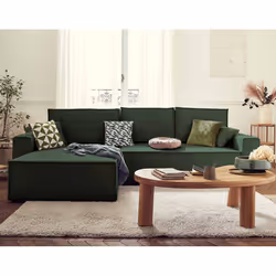 Best Mobilier Dellia, Vert, Velours, Bois, Plastique, 2890 mm, 1820 mm