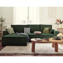 Best Mobilier Dellia Canapé d'angle 4 siège(s) Vert