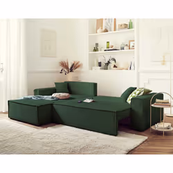Best Mobilier Dellia Canapé d'angle 4 siège(s) Vert