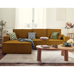 Best Mobilier Dellia Canapé d'angle 4 siège(s) Jaune