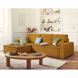 Best Mobilier Dellia Canapé d'angle 4 siège(s) Jaune