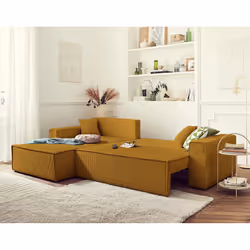 Best Mobilier Dellia Canapé d'angle 4 siège(s) Jaune