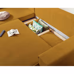 Best Mobilier Dellia Canapé d'angle 4 siège(s) Jaune - Vue supplémentaire 4