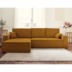 Best Mobilier Dellia Canapé d'angle 4 siège(s) Jaune - Vue supplémentaire 5