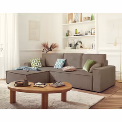 Best Mobilier Dellia Canapé d'angle 4 siège(s) Taupe