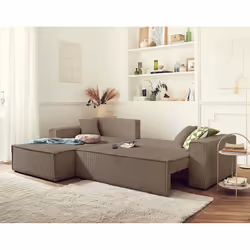 Best Mobilier Dellia Canapé d'angle 4 siège(s) Taupe