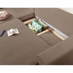 Best Mobilier Dellia Canapé d'angle 4 siège(s) Taupe - Vue supplémentaire 4