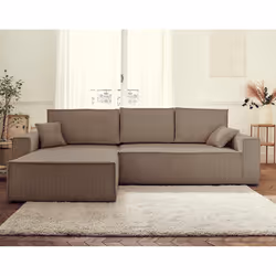 Best Mobilier Dellia Canapé d'angle 4 siège(s) Taupe - Vue supplémentaire 5