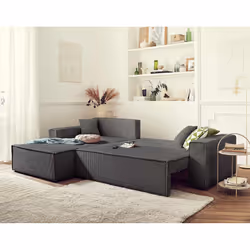 Best Mobilier Dellia Canapé d'angle 4 siège(s) Gris