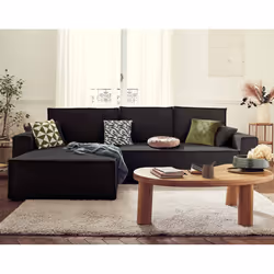 Best Mobilier Dellia, Anthracite, Gris, Velours, Bois, Plastique, 2890 mm, 1820 mm