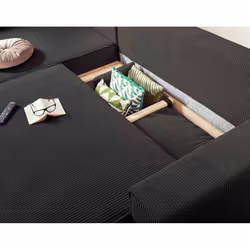 Best Mobilier Dellia Canapé d'angle 4 siège(s) Anthracite, Gris - Vue supplémentaire 4