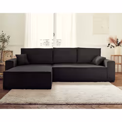 Best Mobilier Dellia Canapé d'angle 4 siège(s) Anthracite, Gris - Vue supplémentaire 5