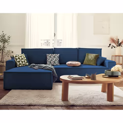 Best Mobilier Dellia, Bleu, Velours, Bois, Plastique, 2890 mm, 1820 mm