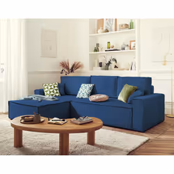 Best Mobilier Dellia Canapé d'angle 4 siège(s) Bleu