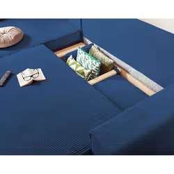 Best Mobilier Dellia Canapé d'angle 4 siège(s) Bleu - Vue supplémentaire 4