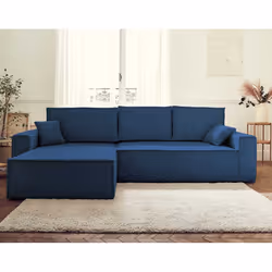 Best Mobilier Dellia Canapé d'angle 4 siège(s) Bleu - Vue supplémentaire 5