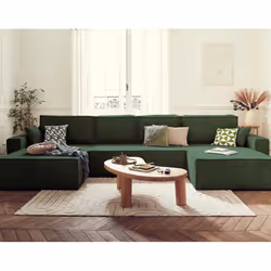 Best Mobilier Dellia, Vert, Velours, Bois, Plastique, 3900 mm, 1850 mm