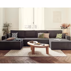 Best Mobilier Dellia, Gris, Velours, Bois, Plastique, 3900 mm, 1850 mm