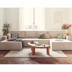 Best Mobilier Dellia, Beige, Velours, Bois, Plastique, 3900 mm, 1850 mm