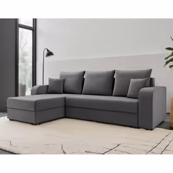 Best Mobilier Harvey, Gris, Velours, Plastique, 2370 mm, 1390 mm, 840 mm