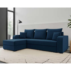 Best Mobilier Harvey Canapé d'angle 4 siège(s) Bleu, Marine