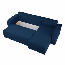 Best Mobilier Harvey Canapé d'angle 4 siège(s) Bleu, Marine