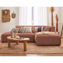 Best Mobilier Victoire Canapé d'angle 4 siège(s) Rose