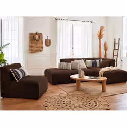 Best Mobilier Victoire Canapé d'angle 5 siège(s) Marron