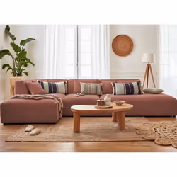Best Mobilier Victoire Canapé d'angle 5 siège(s) Rose