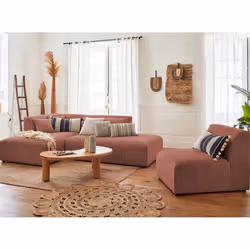 Best Mobilier Victoire Canapé d'angle 5 siège(s) Rose