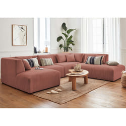 Best Mobilier Victoire Canapé d'angle 7 siège(s) Rose