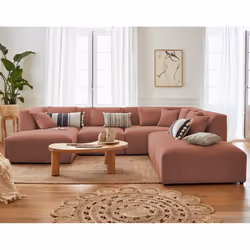 Best Mobilier Victoire Canapé d'angle 7 siège(s) Rose