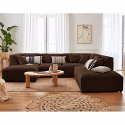 Best Mobilier Victoire Canapé d'angle 7 siège(s) Marron