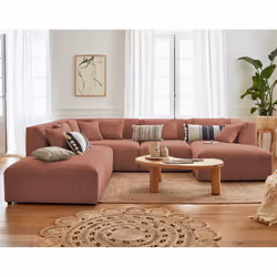 Best Mobilier Victoire Canapé d'angle 7 siège(s) Rose