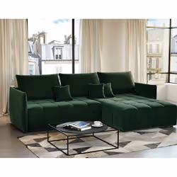 Best Mobilier Petra, Vert, Velours, Bois, Plastique, 2420 mm, 1800 mm