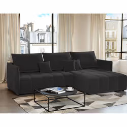 Best Mobilier Petra, Gris, Velours, Bois, Plastique, 2420 mm, 1800 mm