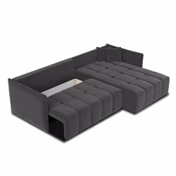 Best Mobilier Petra Canapé d'angle 4 siège(s) Gris - Vue supplémentaire 5
