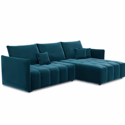 Best Mobilier Petra Canapé d'angle 4 siège(s) Bleu