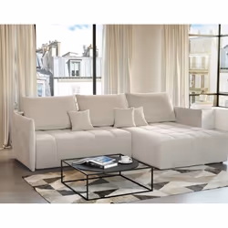 Best Mobilier Petra, Beige, Velours, Bois, Plastique, 2420 mm, 1800 mm